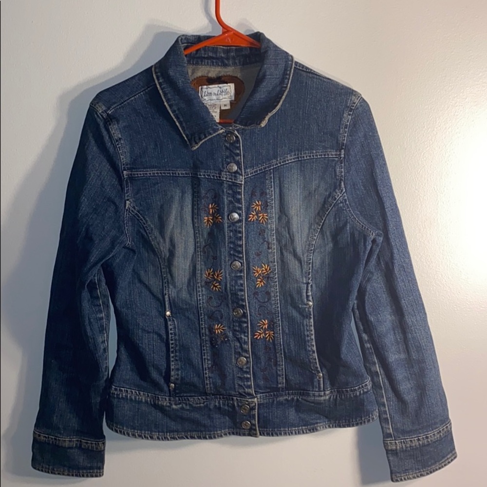 Live A Little Flower Denim Jean Jacket Size Medium